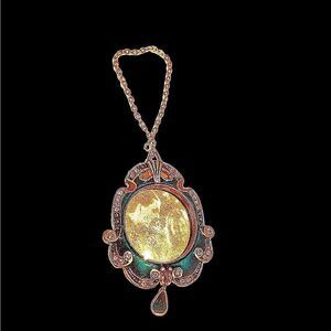 Lenox green enamel crystal picture hanging mini picture frame